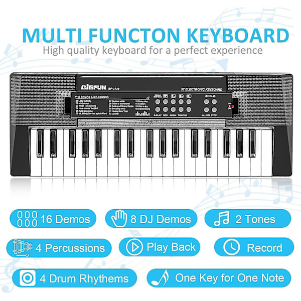 Elektronisk klaver med mini keyboard 37-tangenters elektronisk keyboard klaver børns klaver