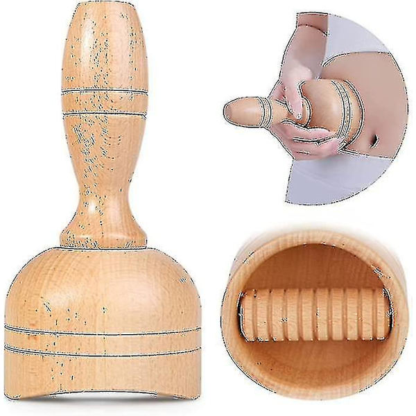 Handhållen Trä Svensk Kopp Med Rulle Trä Terapi Massage Koppar Lymfatisk Dränering Massager Kropp S