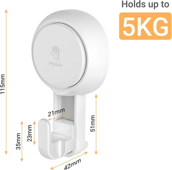 4-pack Sugkoppar Väggkrokar, Starka Sugkoppar, Bat