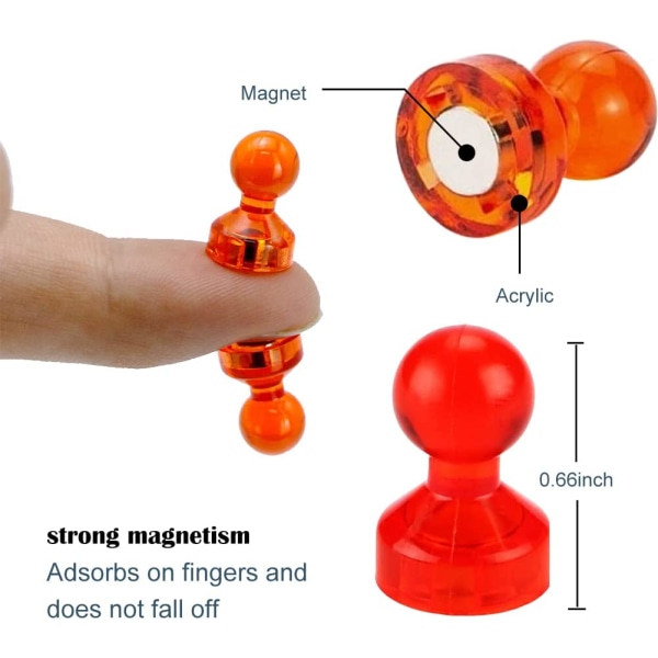 Små farverige magneter, tavlemagneter, magnetiske hvidbo