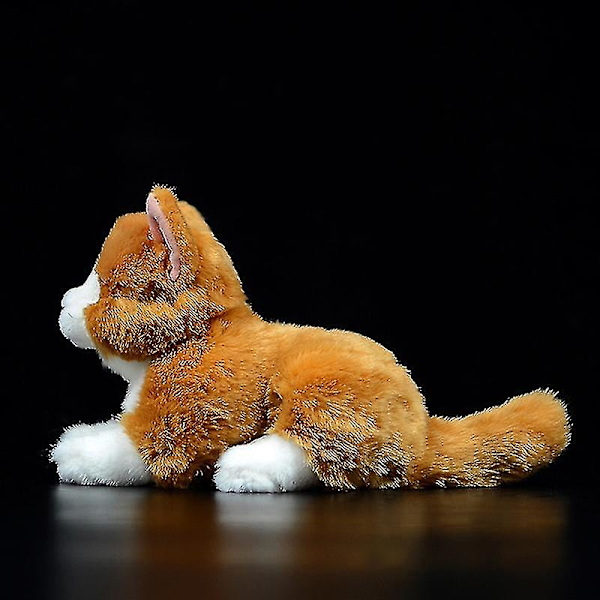 Super Söt Svartvit Tabby Katt Plyschleksak