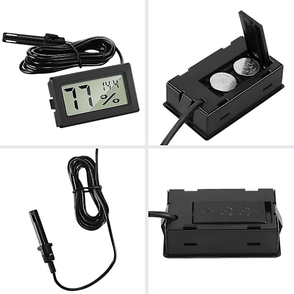 3 st Digital Termometer Hygrometer Mini Sonda Termometer Temperatur Hygrometer Reptil Inkubator Fjäderfä Kontor Vardagsrum