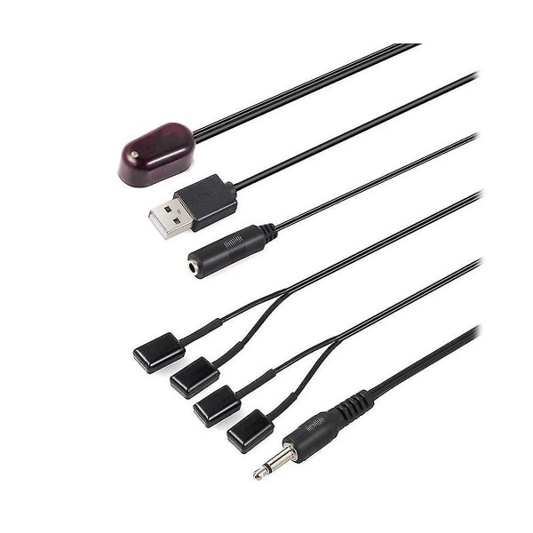 IR-forlænger 1 stk. IR-modtager + 4 stk. IR-sender emittere repeater-sæt infrarød fjernbetjening Usb-adapter