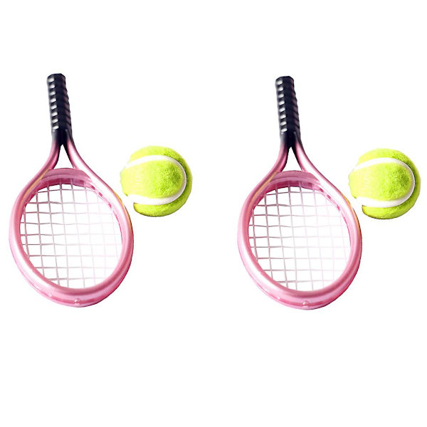 2 set miniatyrtennisracketar och bollar modell mini prydnad