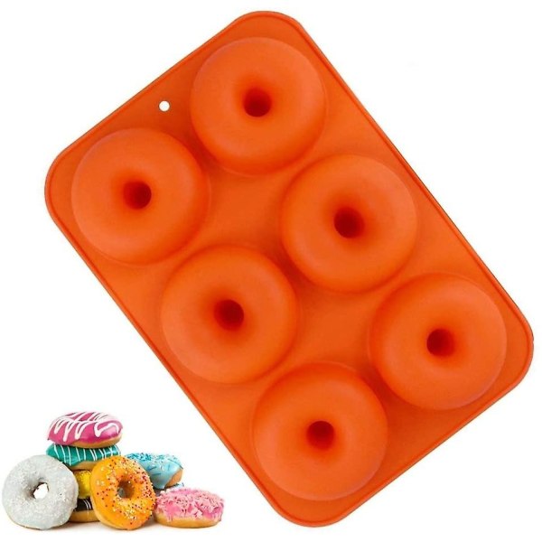 Silicone Donut Molds, 6 Cavity Non-stick Safe Donut Baking Pan