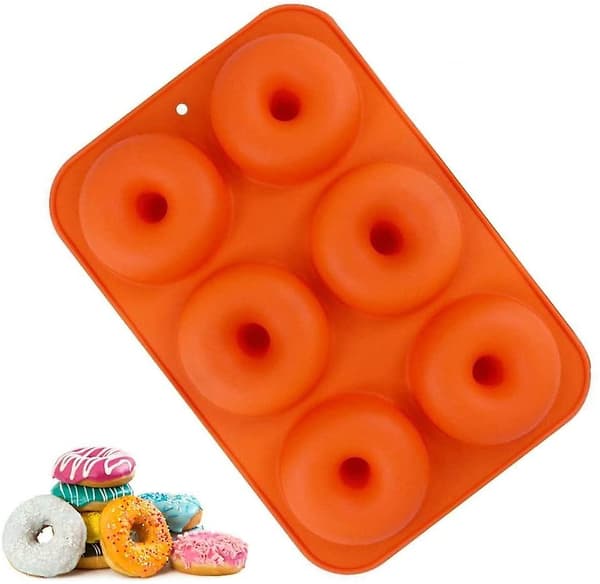 Silikone Donutforme, 6 hullet non-stick sikker Donut bageform