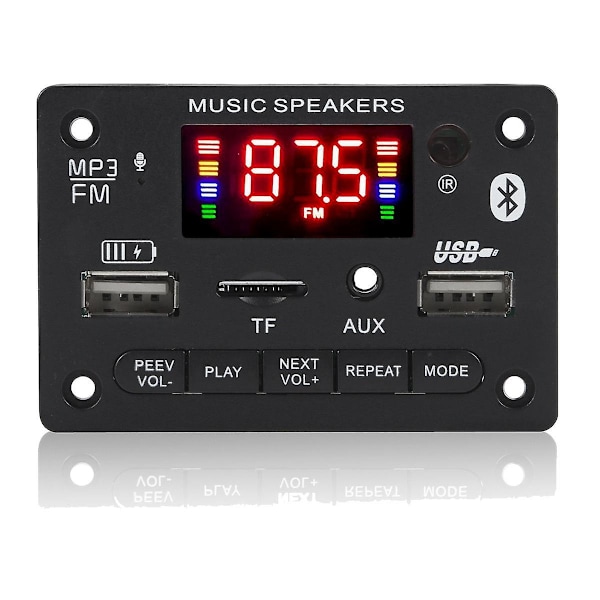 12v Bluetooth 5.0 Mp3-soitin Dekooderi Lauta 2x40w Auton Vahvistin Fm Radio Moduuli Tukee Tf Usb Aux H