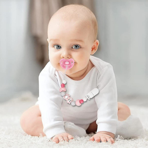 Wekity Tutinauhan pidike kaksoselle, silikoninen puruleluhelmi Paci-pidike Vauvan tuttipidike Soothie-purulelut Lelut suihkulahjaan Jouluun - 2 pakkausta, sininen
