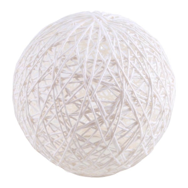 White Bamboo, Rattan And Ball Chandelier Individual Creativity Spherical Rattan Nest Lampshade