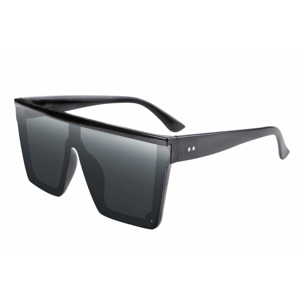 Kvinner Menn Flat Top Shield Solbriller Oversized Square Rimless Shades UV400