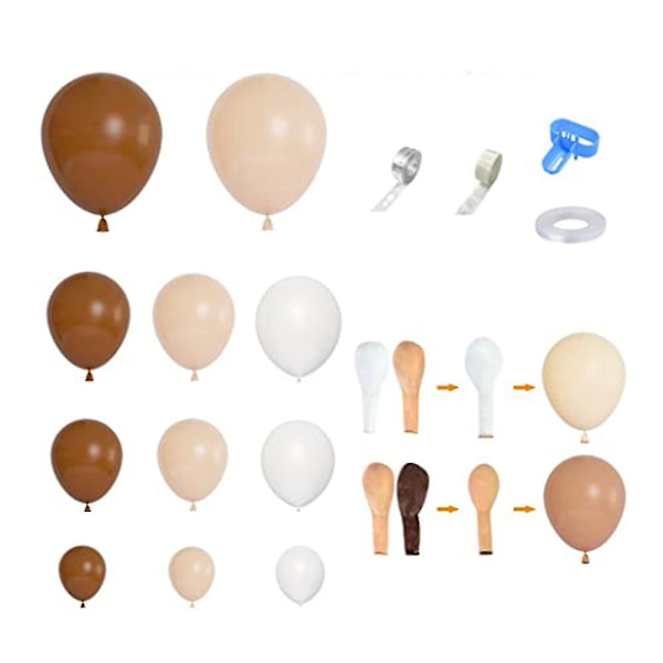 Brun Ballong Garland Arch Kit, Til Baby Shower Bryllup Jungle Safari Vild Fødselsdagsfest Dekoration