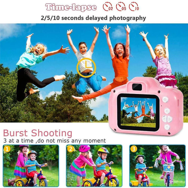 Abc Kids -kamera, 2,0 tuuman ladattava digitaalikamera lapsille, iskunkestävä 1080p HD -videokamera 32 Gt:n Tf-korttilahjoilla 3-12-vuotiaille pojille