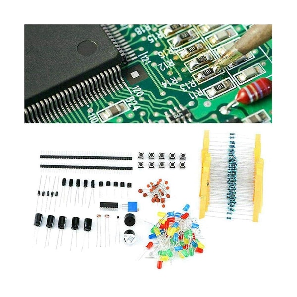 1818 st Diy Elektronikkomponenter Kit Sortiment Motstånd Led Triod Kondensatorer Dioder Pcb Potent