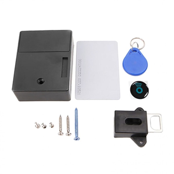 Punch Free Magnetic Induction Hidden Lock Kit för hemskåpssmycken Svart enkeldörr