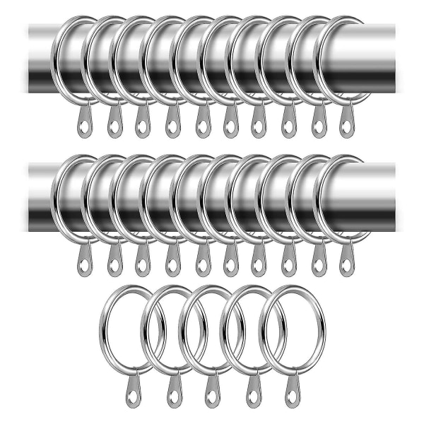 24-pack metallgardinringar, 30 mm invändiga öglor för gardinstänger, stänger och draperier, Si