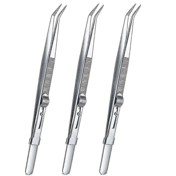 3 Pack Diamond Stone Tweezers Jewelry Tweezers Stainless Steel Slides