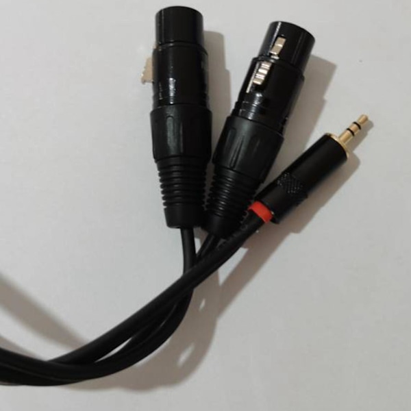 3,5 mm Stereo Jack Han til Dobbelt XLR Hun OFC Aux Lydkabel