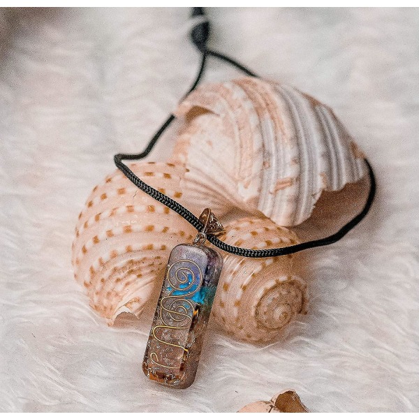 7 Chakra Halsband Handgjorda Healing Orgone Pendant Kristallhalsband Spirituellt Med Justerbar Sladd Kompatibel med Män Kvinnor Positiv Energi, Meditation