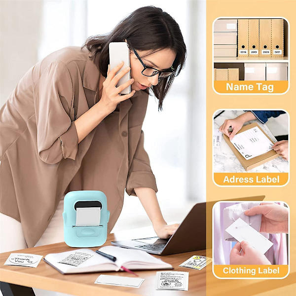 Tarratulostimekone teippikooditarratulostimella - Mini kannettava Bluetooth-lämpötarratulostimet, Gree