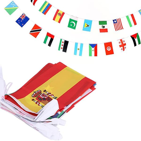 100 Land String Flagg Internasjonal Vimpel Vimpel Banner Dekorasjon