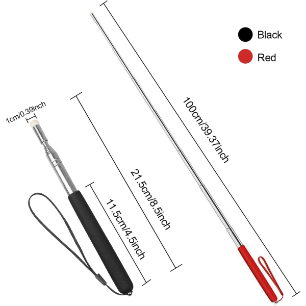 2 st Utdragbar Pekstift 100 cm Utdragbar Pekstift Lärare T