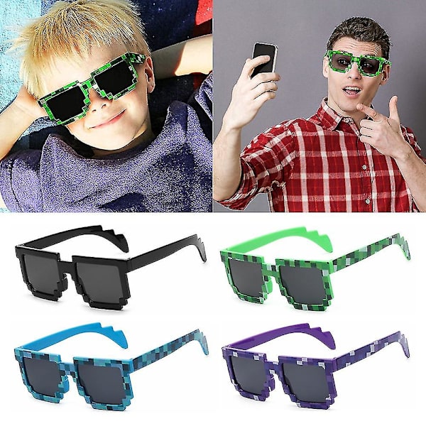 Mode Pixel Mosaik Solglasögon Present Gamer Robot Solglasögon Thug Life Solglasögon