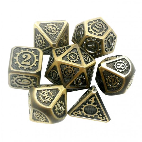 7-deliga Polyhedriska Metalltärningar för D&D Pathfinder RPG-spel 05