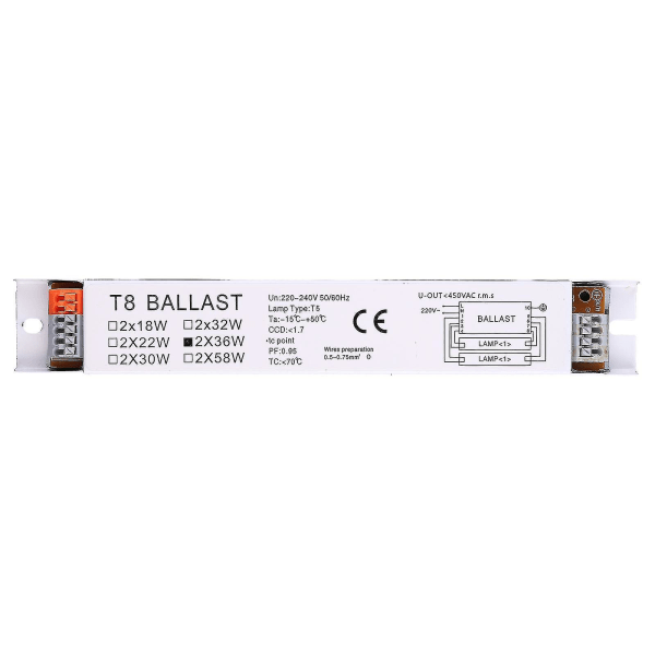 220-240v AC 2x36w Wide Voltage T8 elektronisk ballastfluor