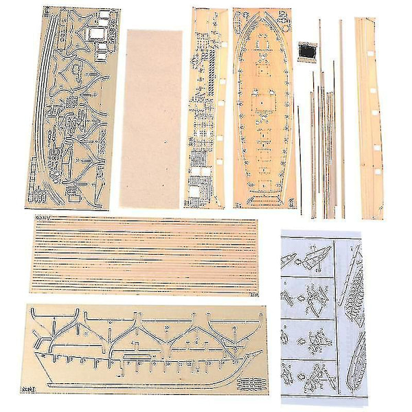 1:100 Halcon Trä Segling Båt Modell Diy Kit Fartyg Montering Dekoration Present