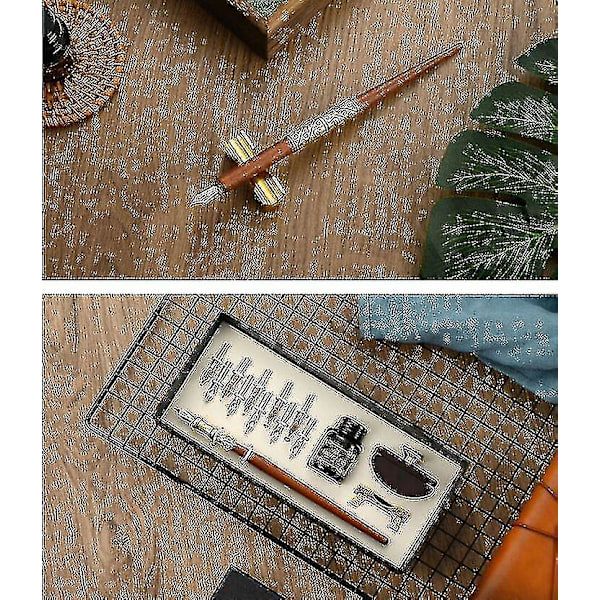 Kalligrafi Pen Set - Fountain Dip Pen Og Blæk Pen Med 10 Nibs Dobbelt Pol