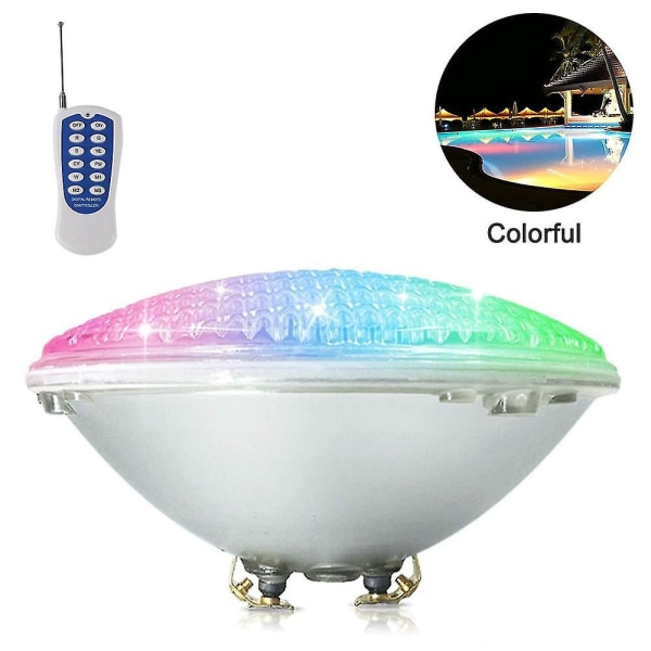 LED-poolbelysning, 18W Par56 RGB-poollampa. Undervattenspotlight med