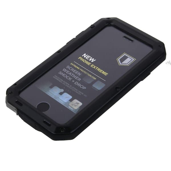Vanntett støtsikker aluminiumsdeksel for iPhone 6 Plus / 6s Plus - svart