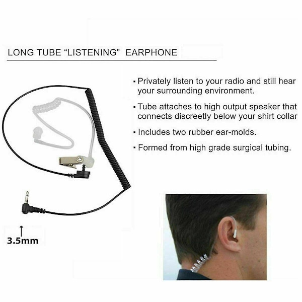 3,5 mm polis lyssna endast akustisk slang öronmussla headset för