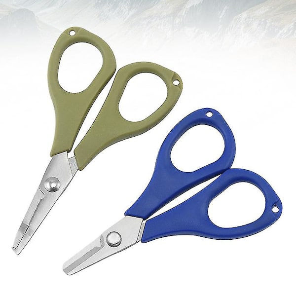 Fiske Saks i Rustfrit Stål Heavy Duty Saks Multifunktionssaks Til Fiskesnøre Og Kobbertråd 2stk Blå