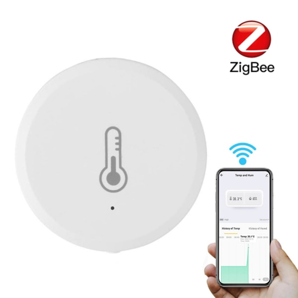 Zigbee Temperaturluftfuktighetssensor med larmfunktion Appkontroll inomhustemperatur fuktighetsmätare Smart temperaturmätare Mini trådlös hygromete