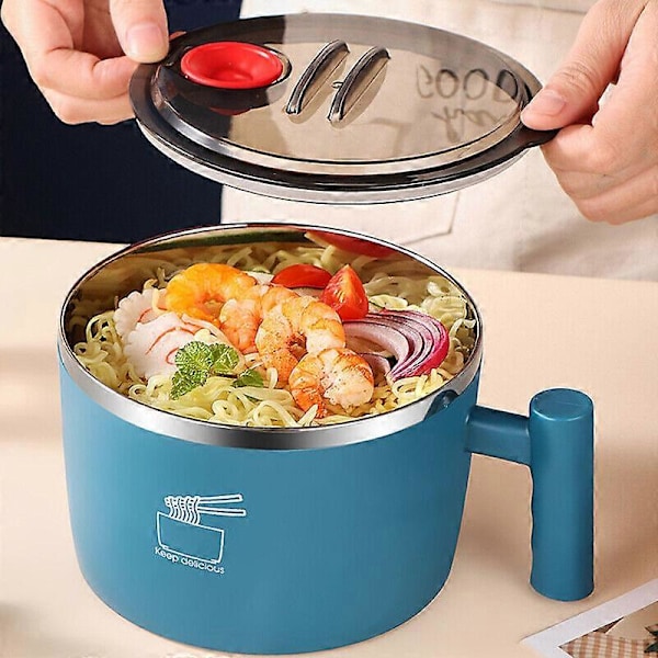Japansk Ramen Skål med Telefonställ, Lock och Handtag - Snabbnudlar Skålar NO.9864