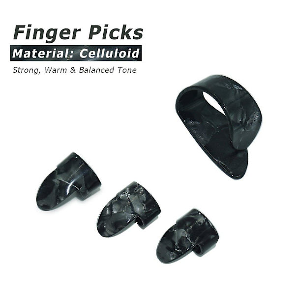 Guitar Slide 1 Glass Slide, 1 Steel Slide Og 1 Messing Guitar Slide, 6 Stk Guitar Picks Og 4 Finger