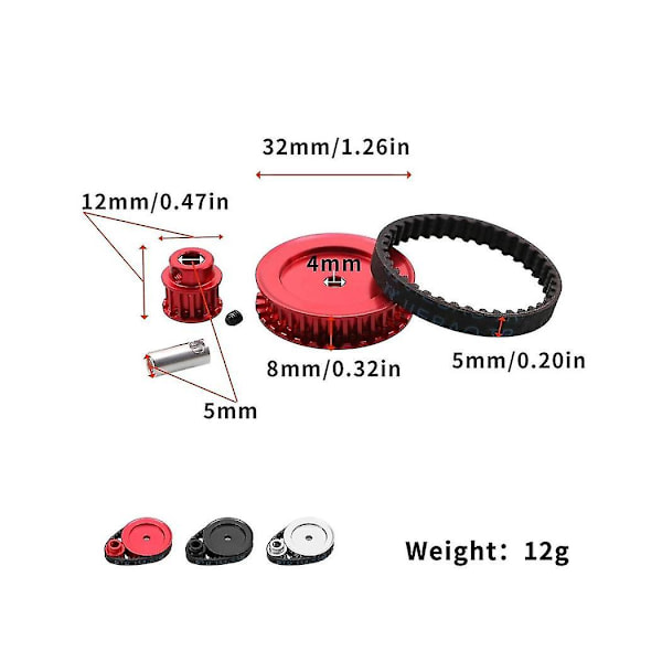 Remdrivningsväxelsystem 12t 30t för Trx4 Trx6 1/10 RC Crawlerbil Uppgradering DIY-delar,bl