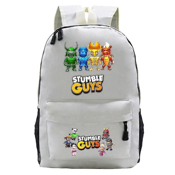 Stumble Guys School Bag 2023 Trendy Ryggsekker Student Bag Kawaii Light Simple Backpack Cute Multifunction Ripstop skoleveske Beige