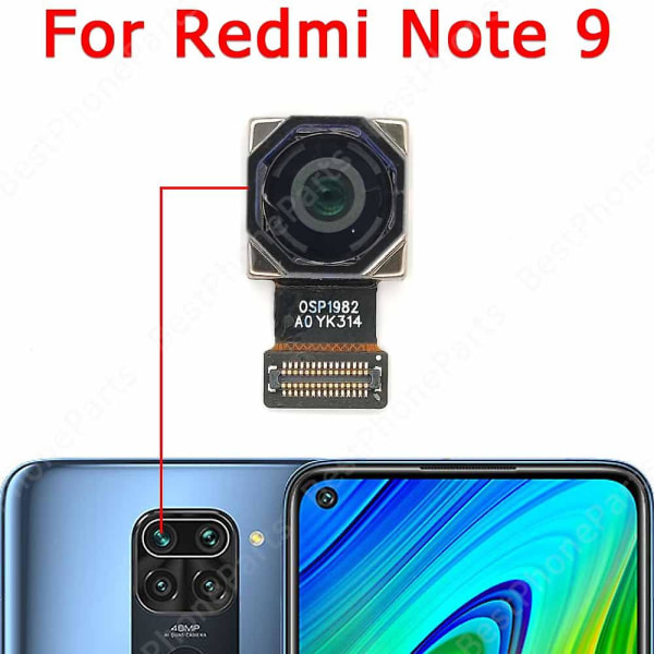 Til Xiaomi Redmi Note 9 Selfie Set forfra Bagside Bagside Forside Bagsidevendt Til reparation Lille kameramodul Flex Reservedele