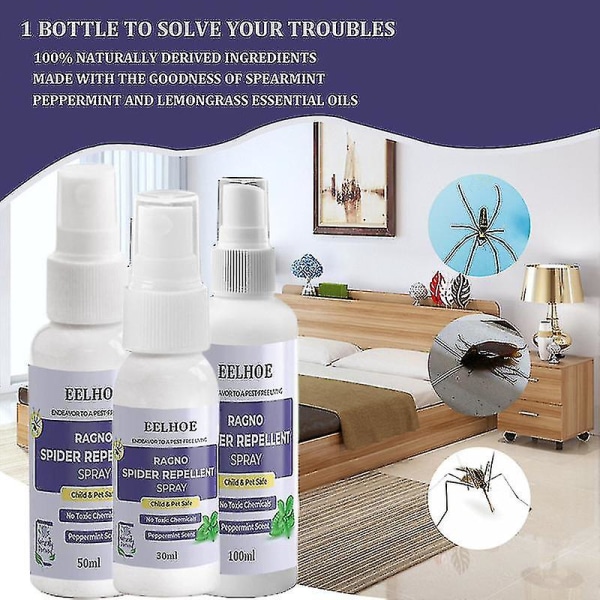 Tib Edderkoppspray - Langvarig og effektiv edderkoppkontroll - Avviser insekter 30ml
