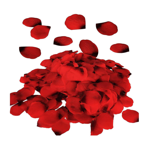 3000 st röda blommor konstgjorda kronblad för bröllopsgång, gunstbord, vas, hemråtta