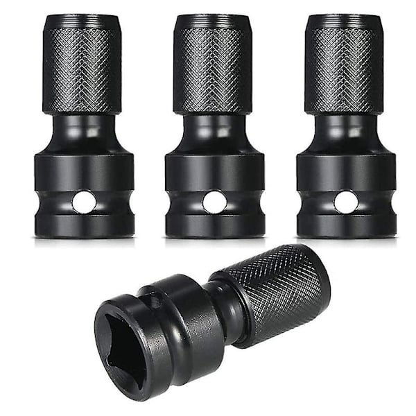 4 st Impact Adapter 1/2 fyrkantsfäste till 1/4 sexkantshylsa Adapter Snabbfäste Chuck Converter För R