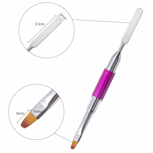 2 st Dubbla Polygel Nagelbortar & Plockare, 2 i 1 Design Polygel Nagelbortar Rostfritt Stål