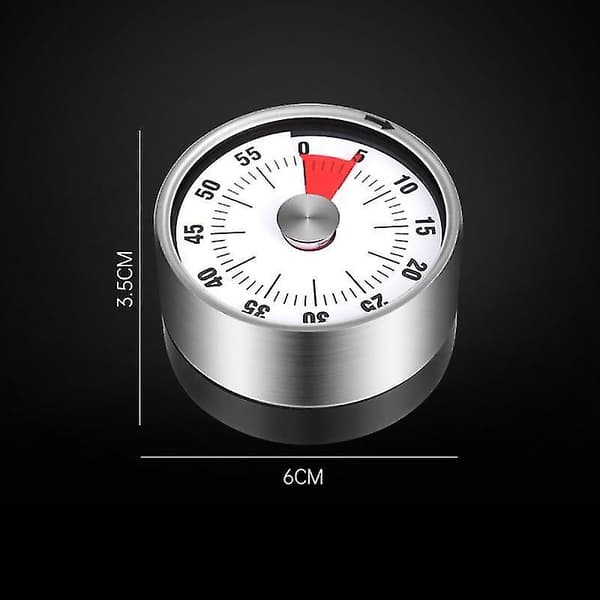 Timer Mekanisk Timer Rostfritt Stål Larmklocka Visuell Timer Med Hög Larm Magnetisk Klocktimer 60-minuters Kök Timer