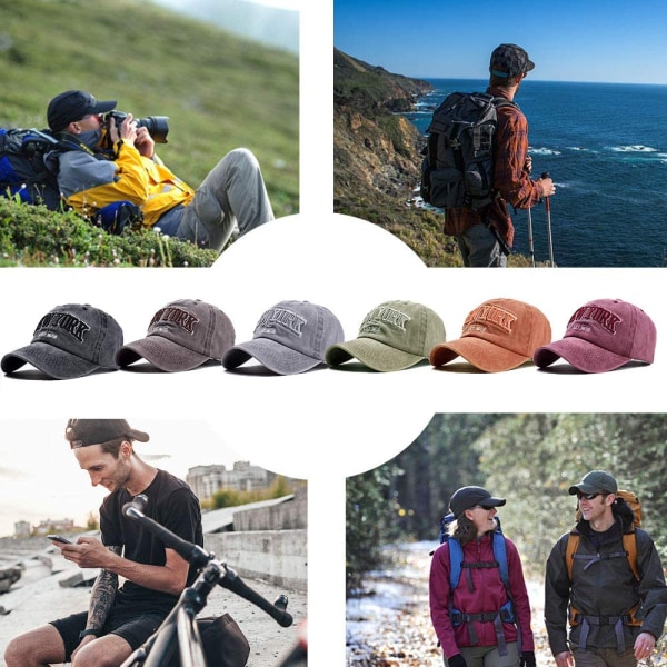 Dame Baseball Cap Retro Baseball Cap Bomulds Trucker Spænde Bag Dad Cap Justerbar Udendørs Sports Cap (Claret) Claret