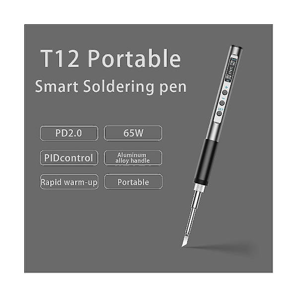 Pts100 T12 5-20v Pd65w Bærbar Elektrisk Loddekolbe Metal Legeme Temperatur Justerbar Lodde Vi