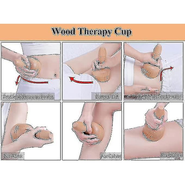 Handhållen Trä Svensk Kopp Med Rulle Trä Terapi Massage Koppar Lymfatisk Dränering Massager Kropp S