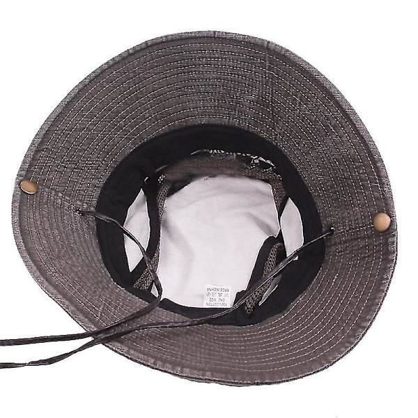 Bomullssolhatt UV-skydd Sommarhattar Strandhatt Safari Boonie Hat Fällbar Fishsing Hat Med Andningsbart Nät Och Justerbar Hakrem-