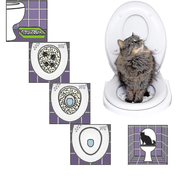 Cat Toilet Training Kit Hjälp att träna din katt att använda toaletten